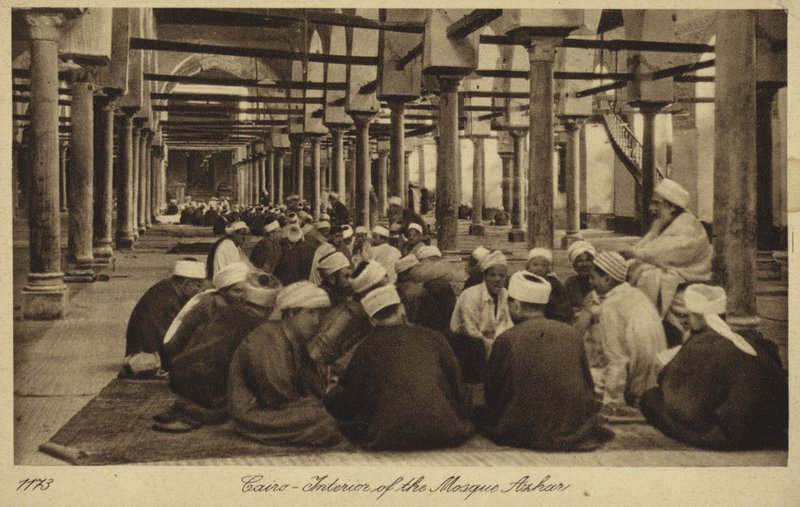 Intérieur de la mosquée Al-Azhar, Le Caire - (after) English photographer
