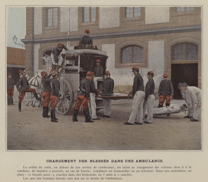 Chargement des Blessés dans une Ambulance - (after) French Photographer
