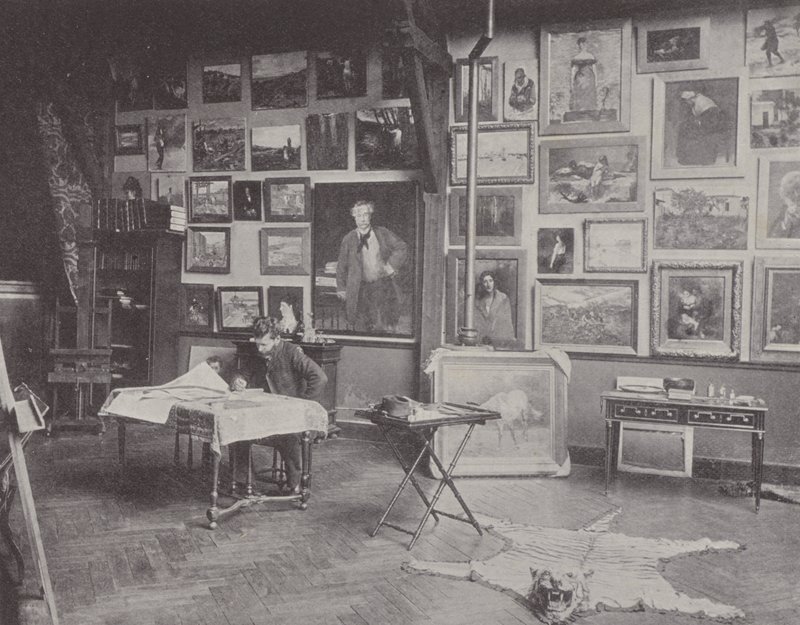 Le peintre français Alfred Philippe Roll dans son atelier - (after) French Photographer