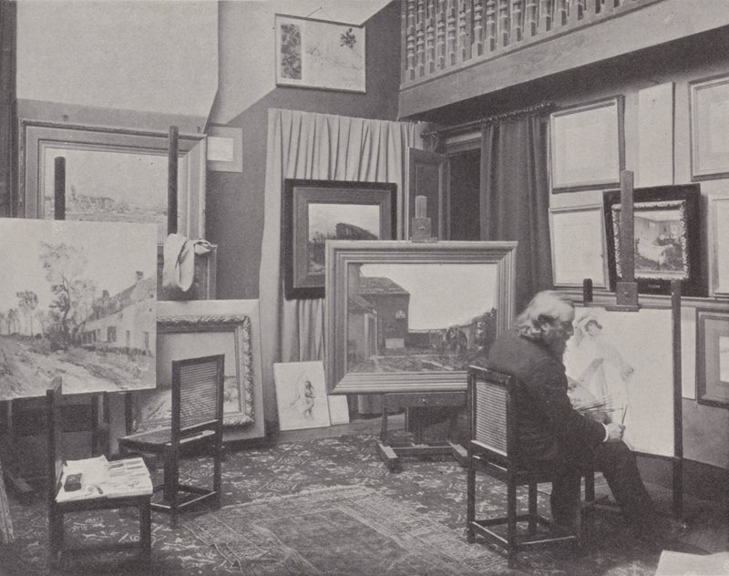 Le peintre français Jean Charles Cazin dans son atelier - (after) French Photographer