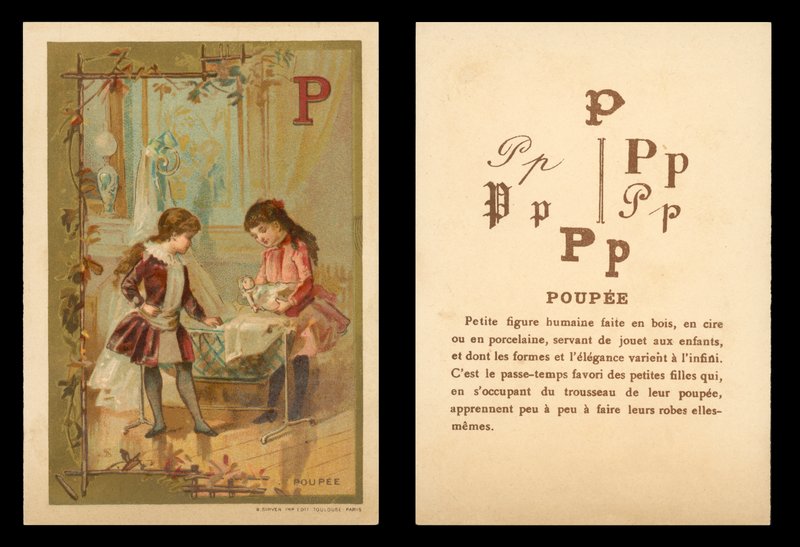 Enfants jouant avec des poupées - (after) French School