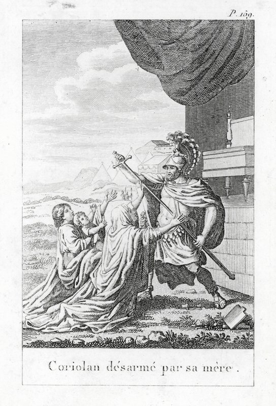 Coriolan désarmé par sa mère - (after) French School