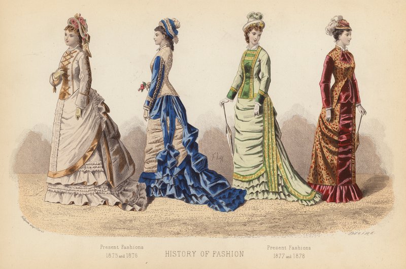 Mode en France : Modes actuelles 1875 et 1876 ; Modes actuelles 1877 et 1878 - (after) French School