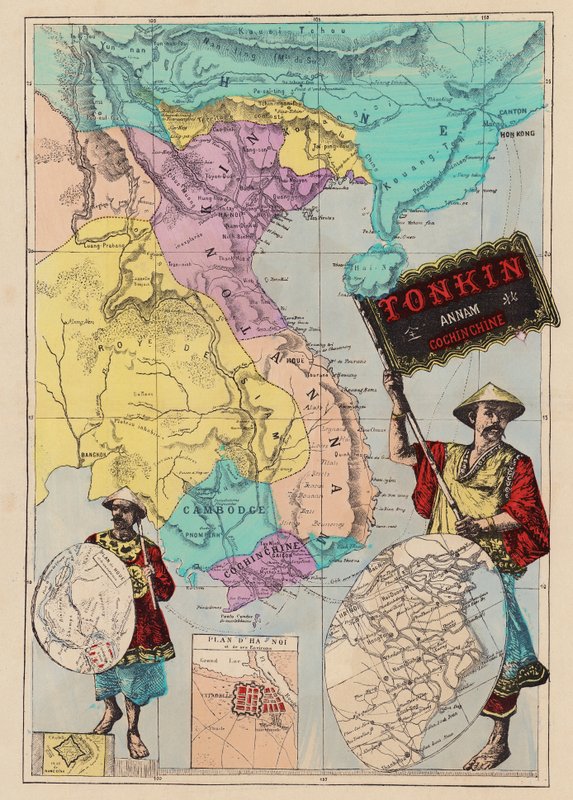 Carte de Tonkin, Annam, Cochinchine - (after) French School