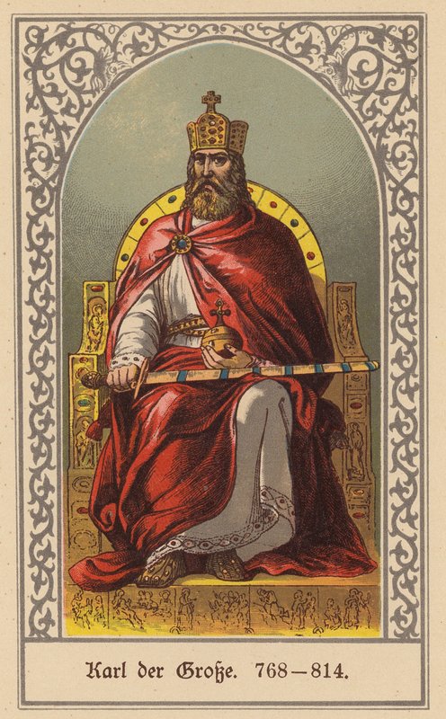 Charlemagne, Roi des Francs et Saint-Empereur romain - (after) German School