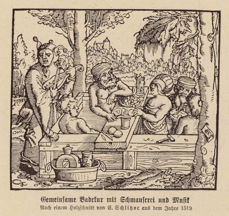 Bains mixtes avec festin et musique - (after) German School