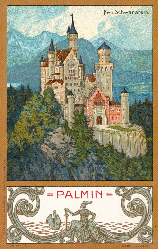 Château de Neuschwanstein, Bavière (chromolithographie) - (after) German School