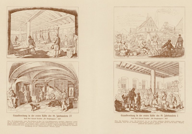 Traitement du minerai dans la première moitié du 19e siècle - (after) German School
