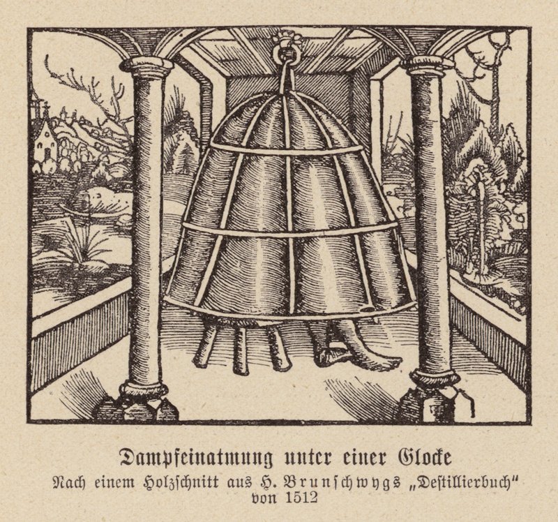 Inhalation de vapeur sous une cloche - (after) German School