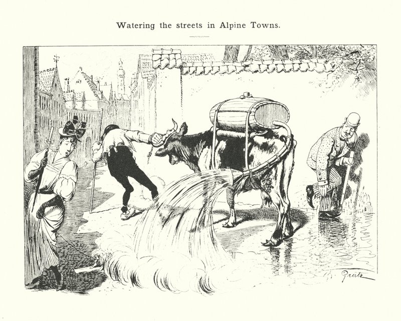 Arrosage des rues dans les villes alpines - (after) German School