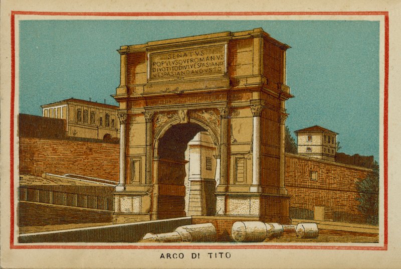 Rome : Arco Di Tito (lithographie en couleur) - (after) Italian School