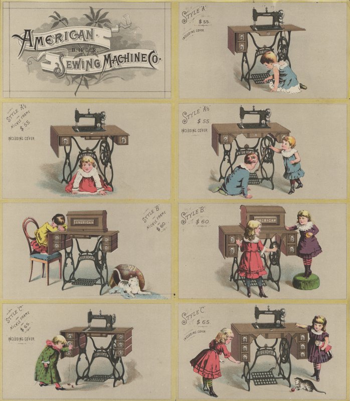 Publicité pour la American Sewing Machine Company - American School
