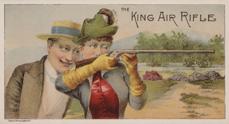 Carte publicitaire américaine pour les carabines King - American School