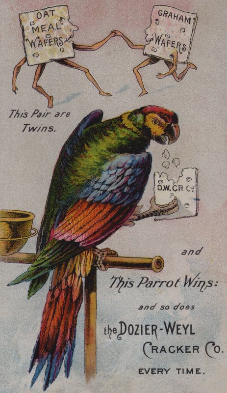 Carte publicitaire américaine pour la Dozier-Weyl Cracker Company - American School