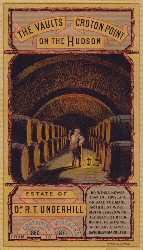 Carte publicitaire américaine pour les caves à vin de Croton Point, New York - American School