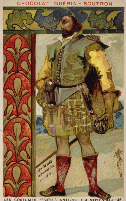 Costume bourgeois anglais, 12e siècle - French School