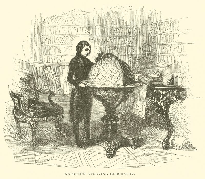 Napoléon étudiant la géographie - French School