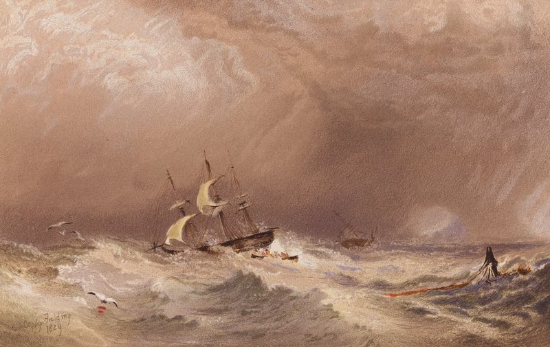 Un navire en détresse - A.V. Copley (after) Fielding