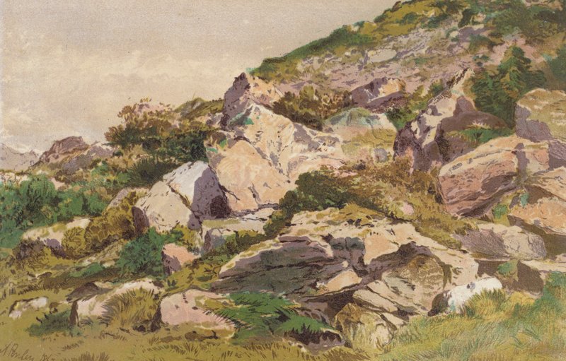 Étude de pierres sur le côté nord de Taliaris, près de Llandilo, Sud du Pays de Galles - Aaron Edwin Penley