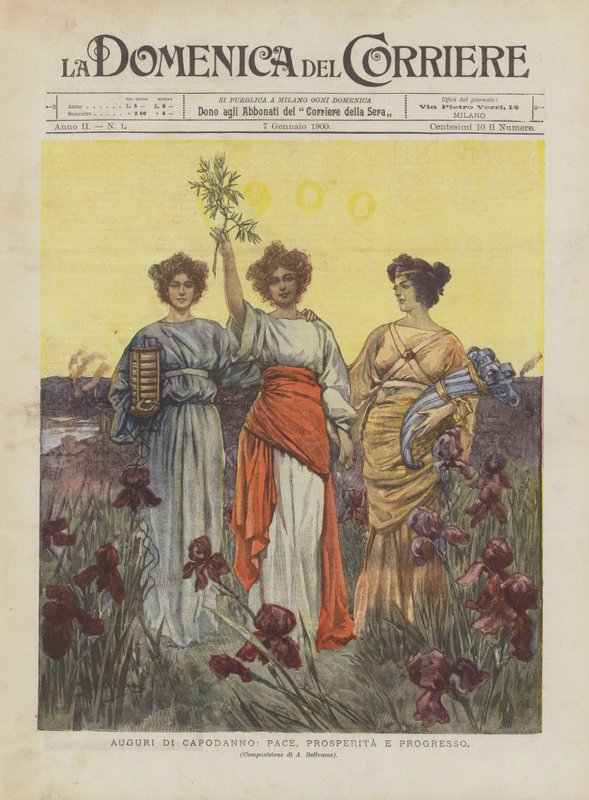 Vœux de nouvel an, paix, prospérité et progrès - Achille Beltrame