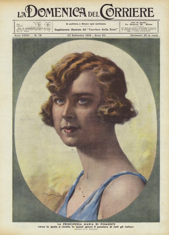 La princesse Maria de Piémont vers laquelle se tournent ces jours-ci les pensées de tous les Italiens - Achille Beltrame