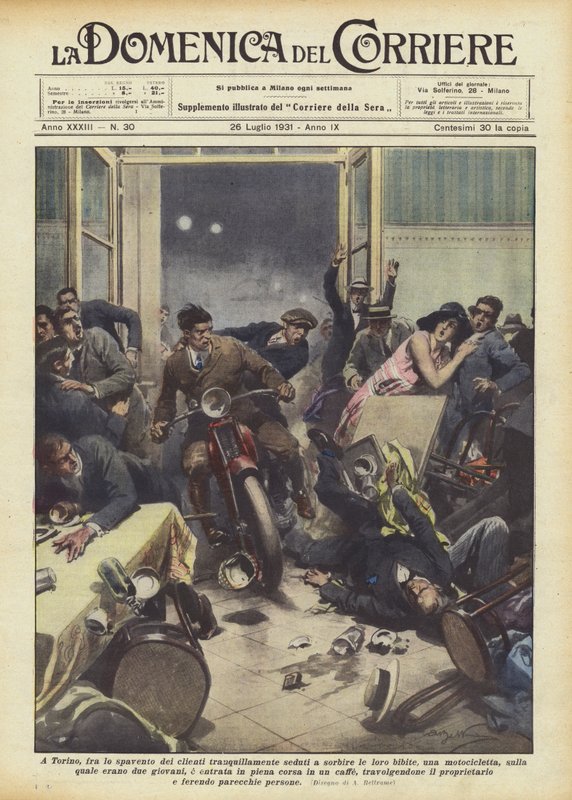 À Turin, à la grande frayeur des clients tranquillement assis en train de boire leurs boissons - Achille Beltrame