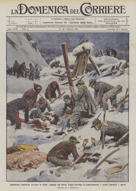 Abondantes chutes de neige désastreuses en Italie, avalanche qui près de Tenda emporte un campement - Achille Beltrame