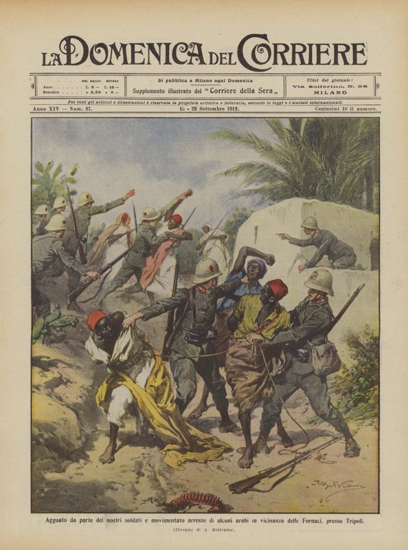 Embuscade de nos soldats et arrestation mouvementée de quelques Arabes à proximité de... - Achille Beltrame