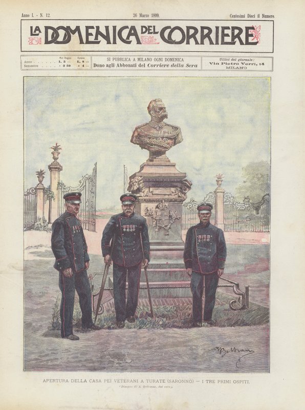 Ouverture de la maison pour les vétérans à Turate (Saronno), les trois premiers invités - Achille Beltrame