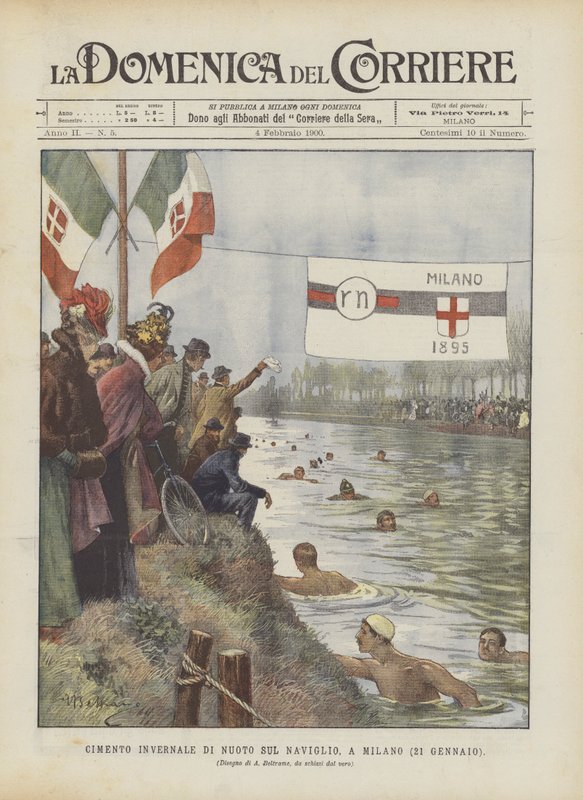 Défi hivernal de natation sur le Naviglio, à Milan (21 janvier) - Achille Beltrame