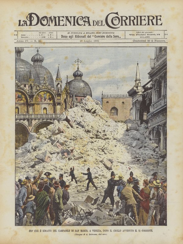 Ce qui reste du campanile de Saint-Marc, à Venise, après l
