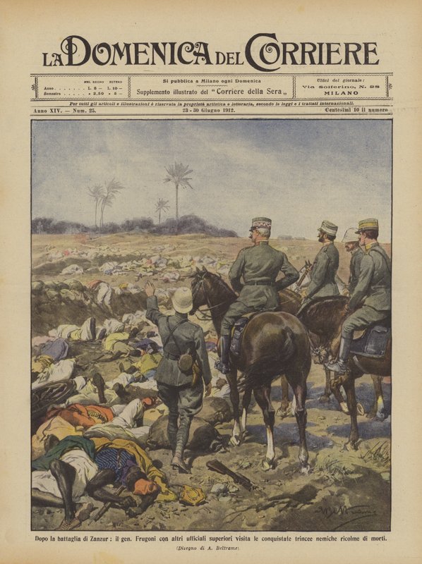 Après la bataille de Zanzur, le général Frugoni avec d