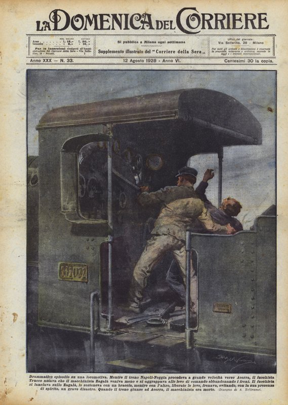 Épisode dramatique sur une locomotive - Achille Beltrame