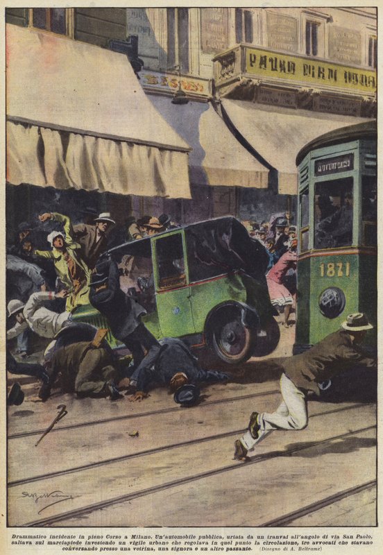 Incident dramatique en plein Corso à Milan - Achille Beltrame