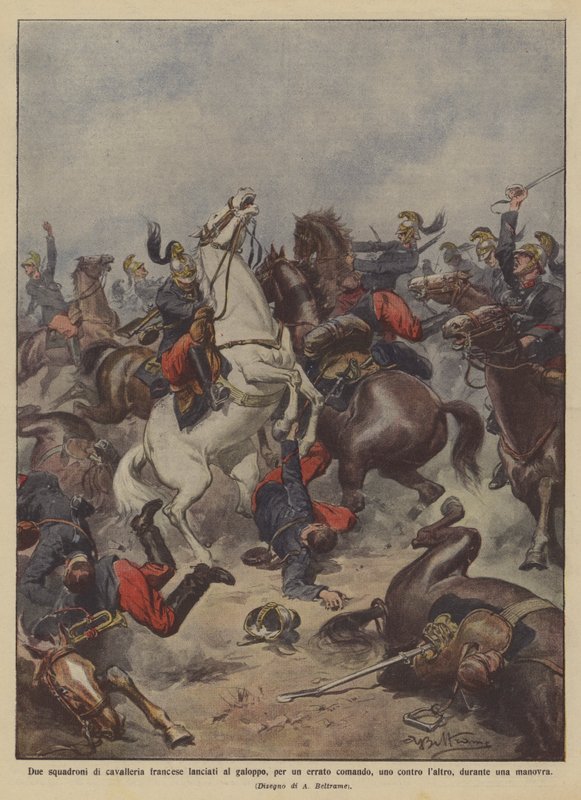 Deux escadrons de cavalerie française lancés au galop, par un ordre erroné - Achille Beltrame