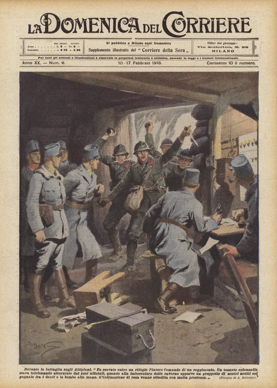 Pendant la bataille sur les plateaux - Achille Beltrame