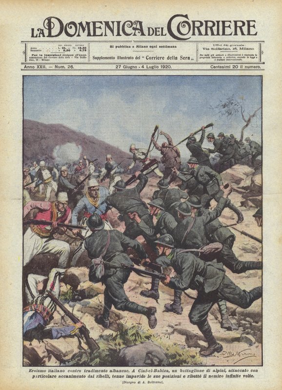 Héroïsme italien contre trahison albanaise - Achille Beltrame