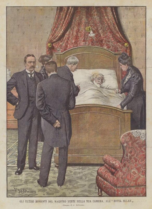 Les derniers moments du maître Verdi dans sa chambre, à l