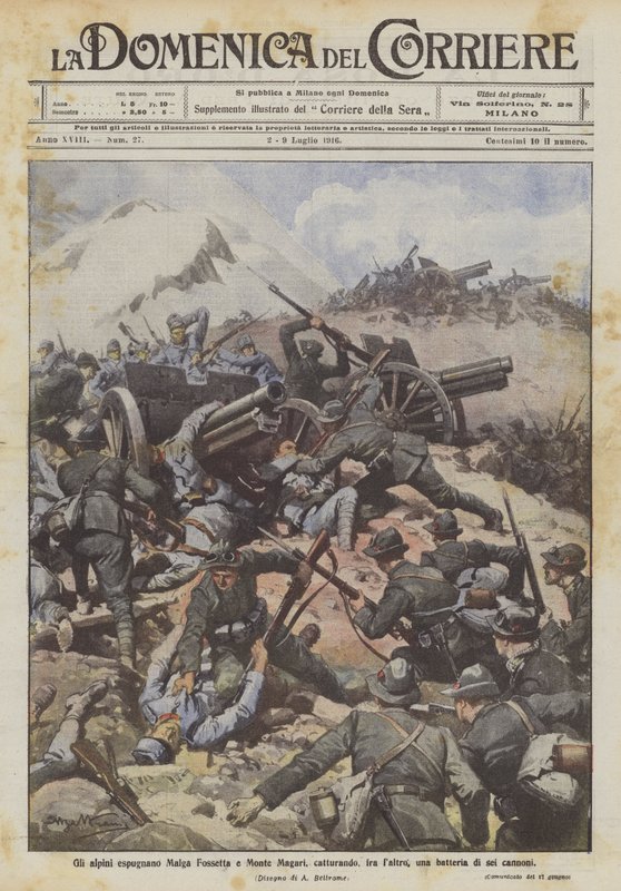Les alpins prennent Malga Fossetta et Monte Magari, capturant, entre autres, une batterie de six canons - Achille Beltrame