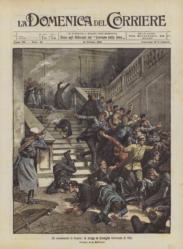 Les événements en Russie, le massacre au Conseil Municipal de Tiflis - Achille Beltrame