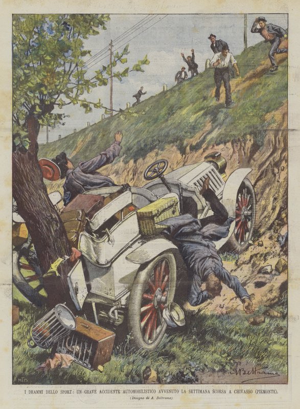 Les drames du sport, un grave accident automobile survenu la semaine dernière à Chivasso (Piémont) - Achille Beltrame