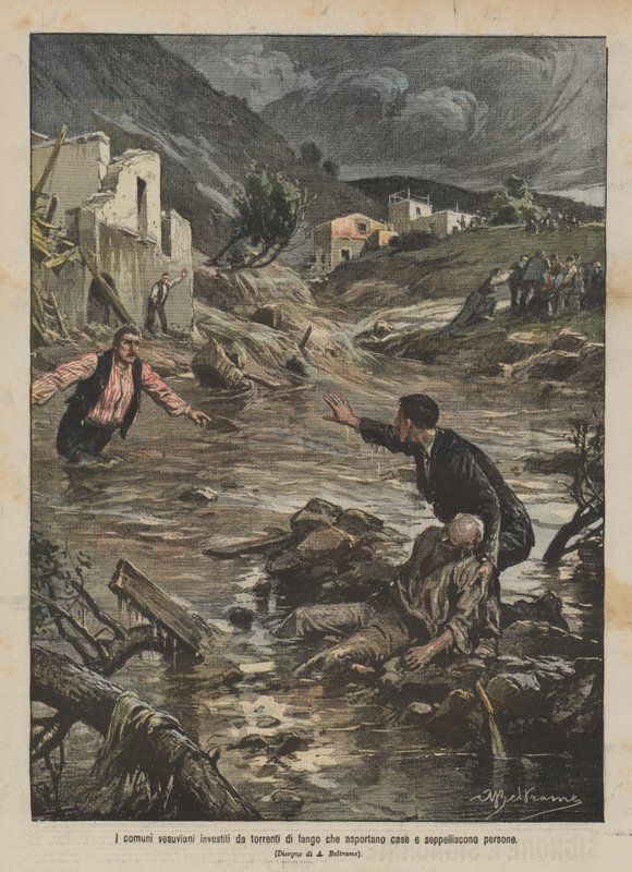 Les communes vésuviennes envahies par des torrents de boue emportant des maisons et ensevelissant des personnes - Achille Beltrame
