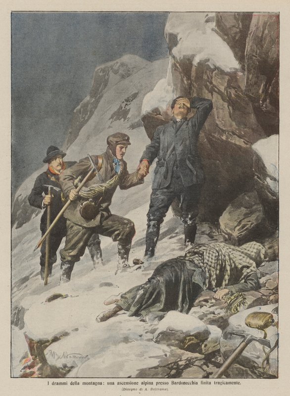 Les drames de la montagne, une ascension alpine près de Bardonecchia finie tragiquement - Achille Beltrame