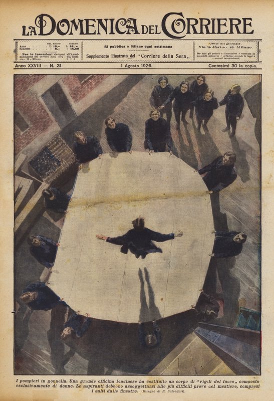 Les pompiers en jupe - Achille Beltrame