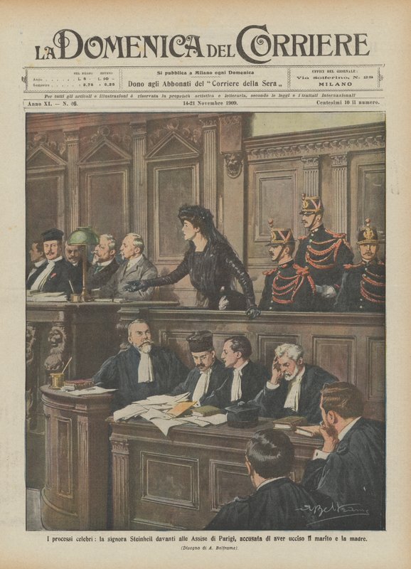 Les procès célèbres, Madame Steinheil devant les Assises de Paris, accusée de meurtre - Achille Beltrame