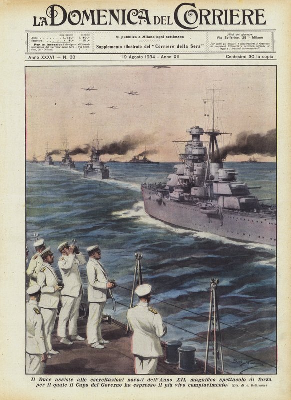 Le Duce assiste aux exercices navals de l