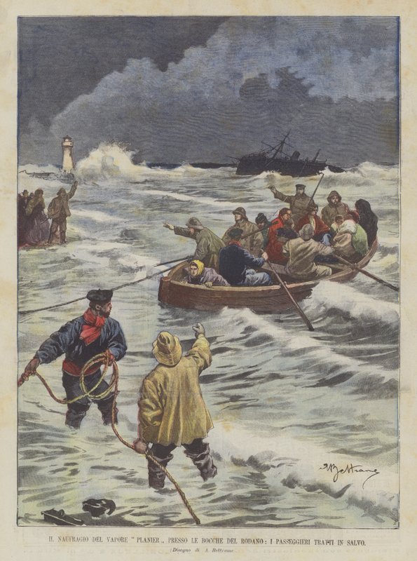 Le naufrage du vapeur Planier près des bouches du Rhône, les passagers sauvés - Achille Beltrame