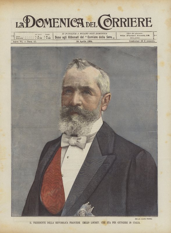 Le président de la République française Émile Loubet, qui doit arriver en Italie - Achille Beltrame