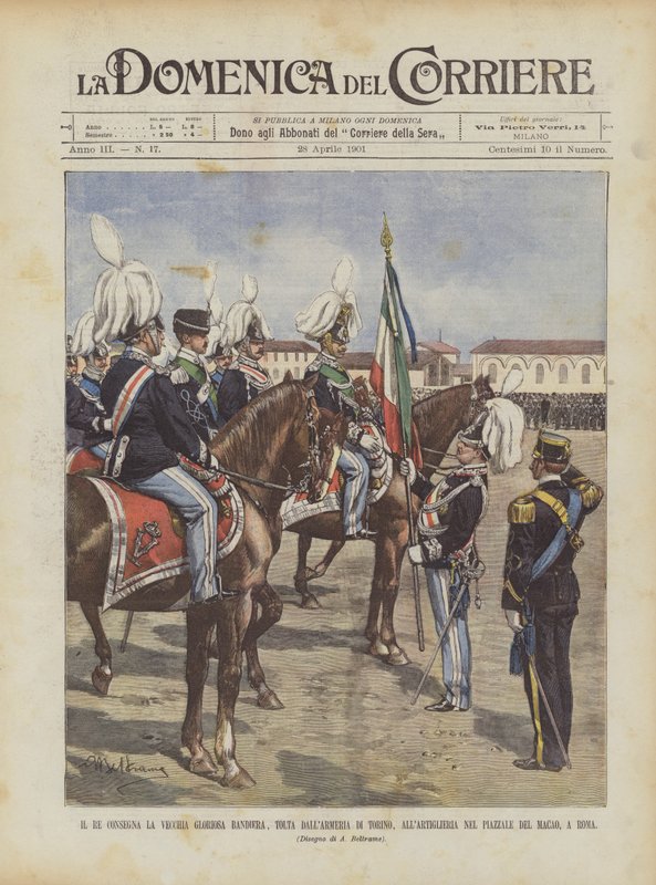 Le roi remet le vieux drapeau glorieux, pris de l