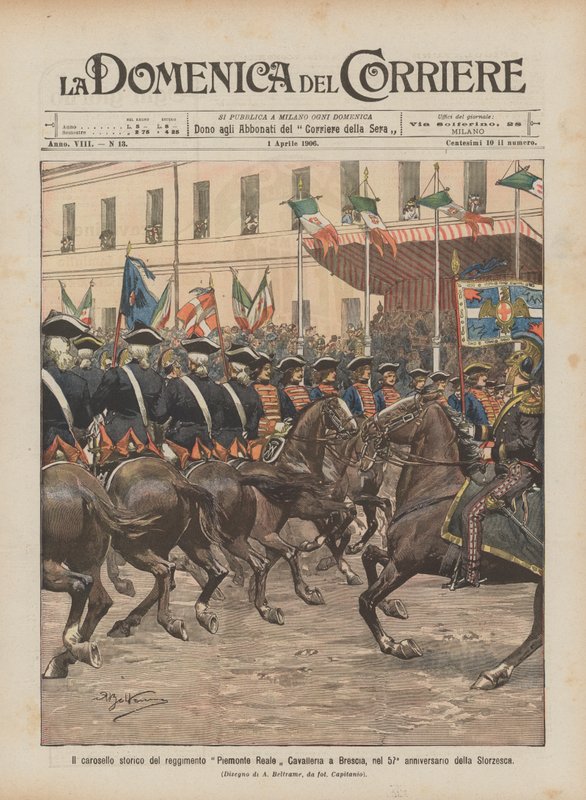 Le carrousel historique du régiment Piémont Royal Cavalerie à Brescia, pour le 57e anniversaire de la Storzesca - Achille Beltrame